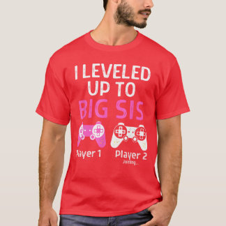 Gaming Zus Leveled Upo Grote Zus Roze of Blauwe Ge T-shirt
