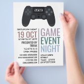 Gamingcontroller, Video Gamer Event Adverteren Flyer (Hand)