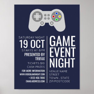 Gamingcontroller, Video Gamer Event Adverteren Poster
