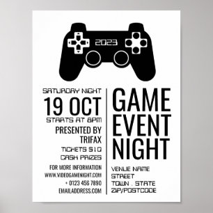 Gamingcontroller, Video Gamer Event Adverteren Poster