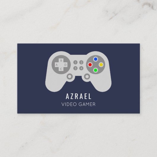 Gamingcontroller, videogamer visitekaartje (Voorkant)