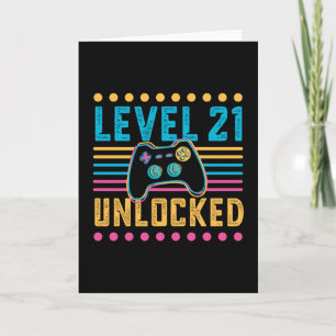 Gamingniveau 21 ontgrendeld 21e verjaardag - Gamer Kaart