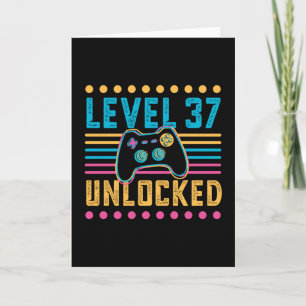 Gamingniveau 37 ontgrendeld 37e Birthday-cadeau Kaart