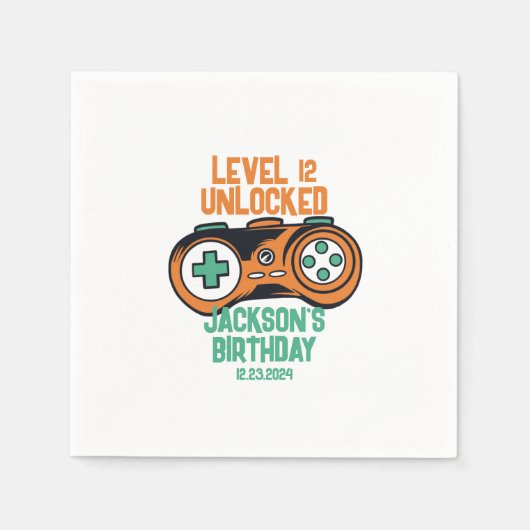 Gamingniveau ontgrendelde balken op zaterdag servet (Voorkant)