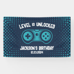 Gamingvideothema Gamer Boy Birthday Party Spandoek