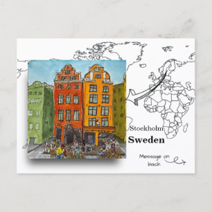 Gamla Stan-eiland, Stockholm, Zweden Briefkaart