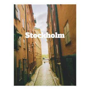 Gamla Stan, Stockholm Souvenir, Retro Europese  Foto Afdruk