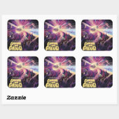 Gamma Ray Burst Pulsars Kilonova kosmische botsing Vierkante Sticker (Vel)