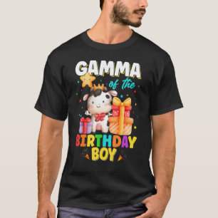 Gamma van de verjaardagsjongen koe boerderij diere t-shirt