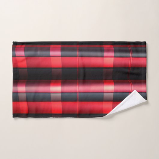 Gamme Abstraite Red Black Plaid (Serviette à main)