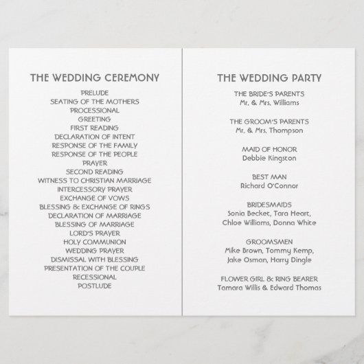 Gamme de forêts grises Programme de mariage des bo (Dos)