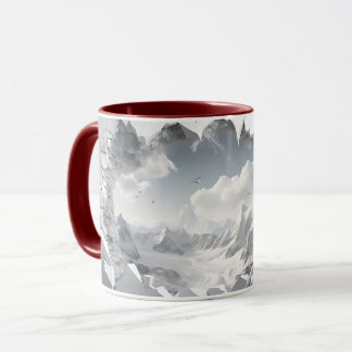 Gamme de Montagnes & Nuages Mug en Céramique Décou