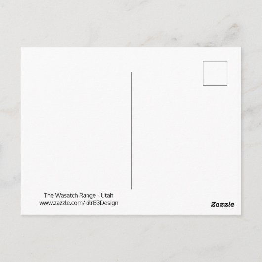 Gamme Wasatch - Carte postale Utah (Dos)