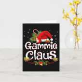 Gammie Claus Kerstman Kerstmispyjama Familie Match Kaart (Gele Bloem)
