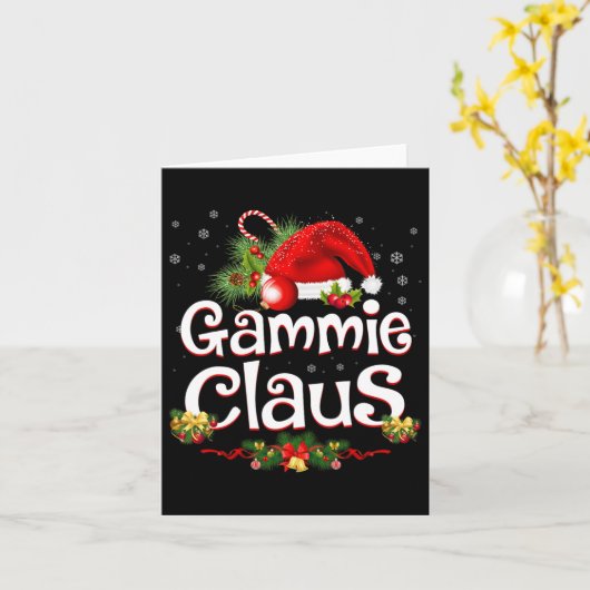 Gammie Claus Kerstman Kerstmispyjama Familie Match Kaart (Gele Bloem)