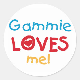 Gammie houdt van me T-shirts en Giften Ronde Sticker