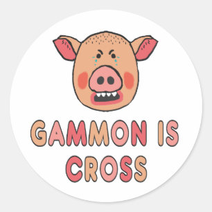 Gammon is een kruis ronde sticker
