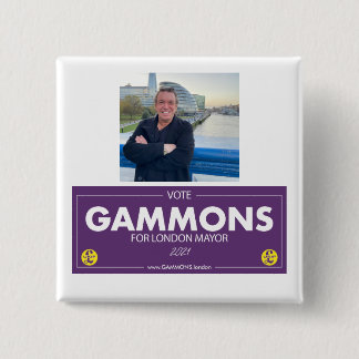Gammons voor de Londense burgemeester en supporter Vierkante Button 5,1 Cm