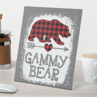 Gammy Beer Kerstmis Pajama Red Pset Buffalo Fami Reclamebord Met Voetstuk