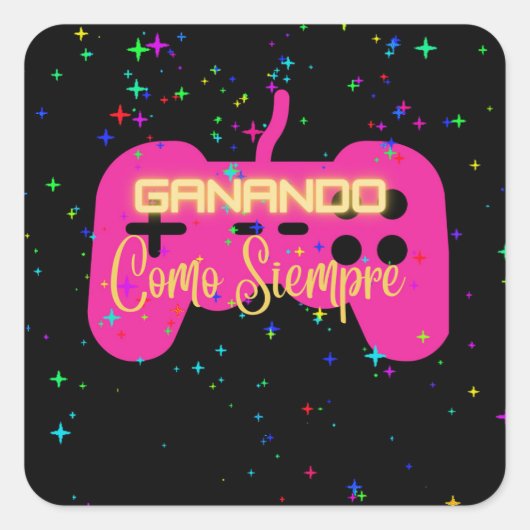 ganando como siempre , videogamer vierkante sticker (Voorkant)