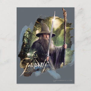 Gandalf met personeel en zwaard briefkaart