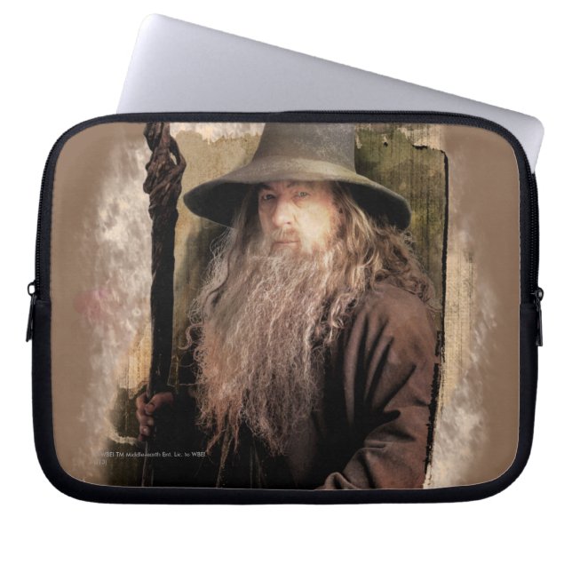 Gandalf met personeel laptop sleeve (Voorkant)