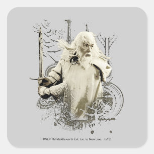 GANDALF™ met Sword Vector Collage Vierkante Sticker