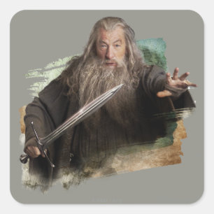 Gandalf met zwaard vierkante sticker