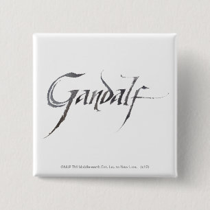 Gandalf-naam getextureerd vierkante button 5,1 cm