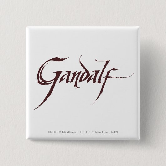 Gandalf Name Solid Vierkante Button 5,1 Cm (Voorkant)