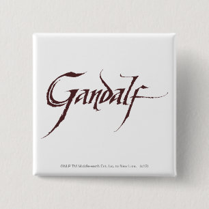 Gandalf Name Solid Vierkante Button 5,1 Cm