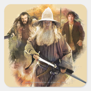 Gandalf, THORIN OAKENSHIELD™ & BILBO BAGGINS™ Vierkante Sticker