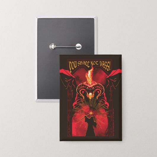GANDALF™ Vs Balrog "You Shall Not Pass" Graphic Button (Voorkant / Achterkant)