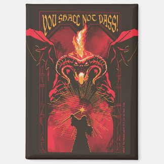 GANDALF™ Vs Balrog "You Shall Not Pass" Graphic Magneet
