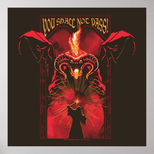 GANDALF™ Vs Balrog "You Shall Not Pass" Graphic Poster (Voorkant)