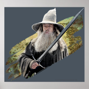 Gandalf With Sword Green Poster