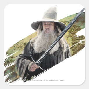 Gandalf With Sword Green Vierkante Sticker