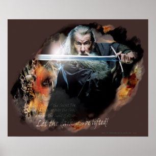 Gandalf With Sword In Battle Poster