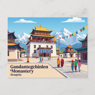 Gandantegchinlen-klooster, Ulaanbaatar, Mongolië Briefkaart