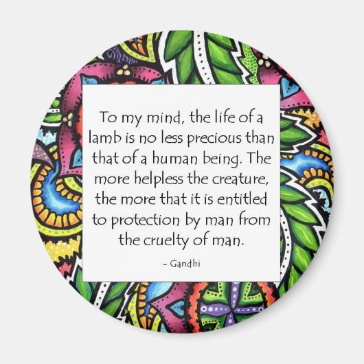 Gandhi Animal Quote Magneet (Voorkant)