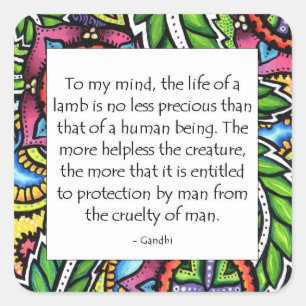 Gandhi Animal Quote Vierkante Sticker