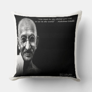 Gandhi Be The Change Quote Grote Katoenen Kussen