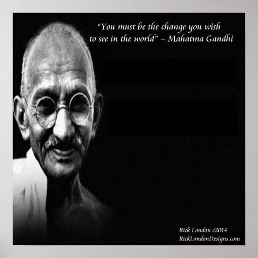 Gandhi Be the Change Wisdom Citation Poster (Devant)
