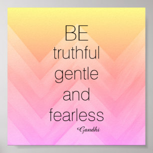 Gandhi citaat poster chevron geel en roze