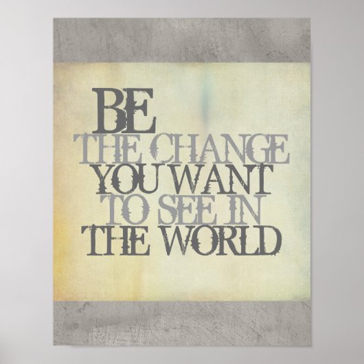 Gandhi citation be the change poster shabby chic (Devant)