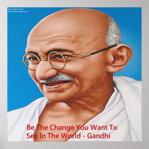 Gandhi & Citation Poster de changement
