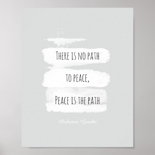 Gandhi citation poster sur la paix gris et blanc (Devant)