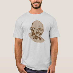 gandhi india retro portret stencil t-shirt