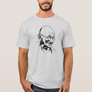 gandhi india retro portret stencil t-shirt