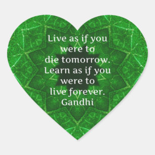 Gandhi Inspirerend citaat over leren Hart Sticker